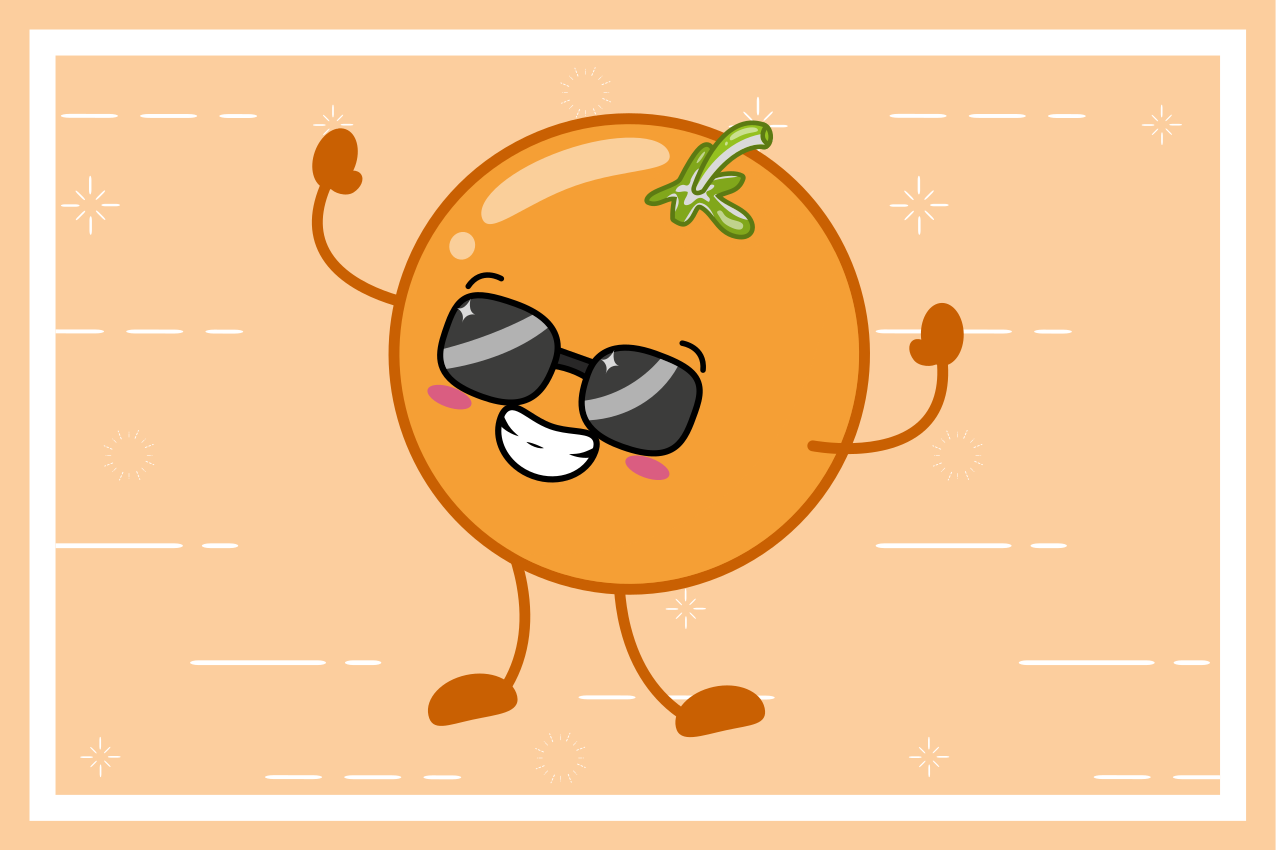 Detské prestieranie šťastná oranžová postava - Tenstickers