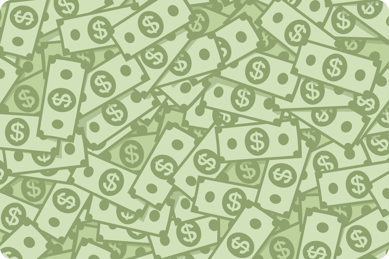 Originálne prestieranie s vzorom peňazí - Tenstickers