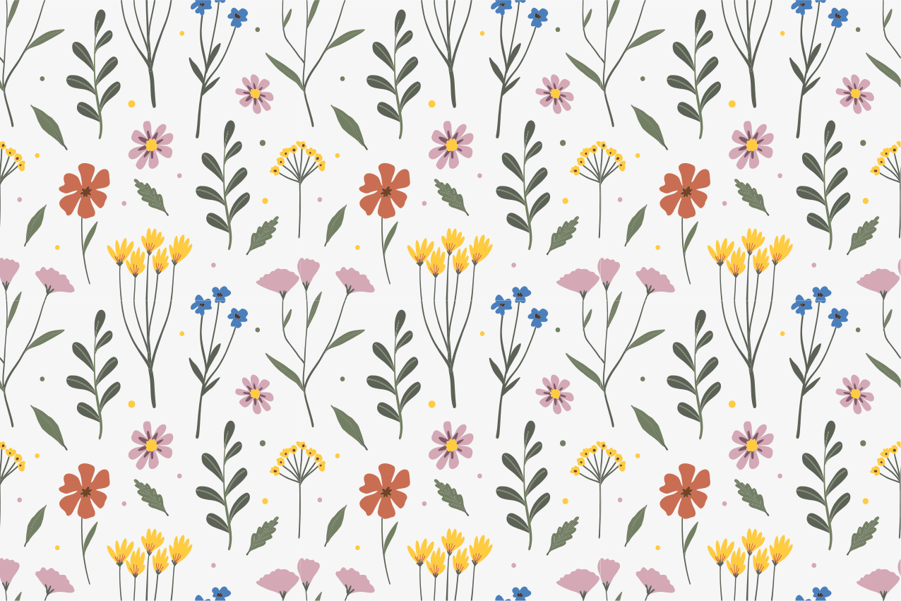 Záhradné viacfarebné kvety elegantné prestieranie - Tenstickers