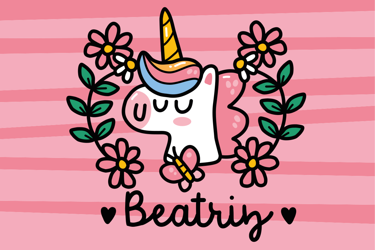 Detské prestieranie s rozprávkovým jednorožcom a kvetmi - Tenstickers