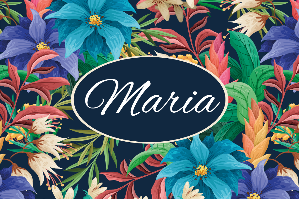 Prestieranie s menom kvetinový personalizovaný tanier - Tenstickers