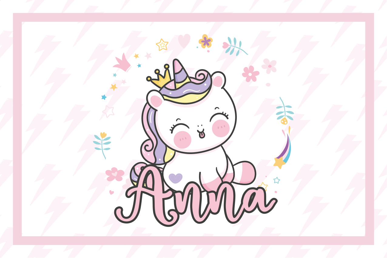 Detské prestieranie s roztomilou ilustráciou jednorožca - Tenstickers