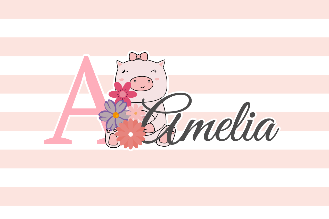 Detské prestieranie s roztomilou prasiatkou - Tenstickers