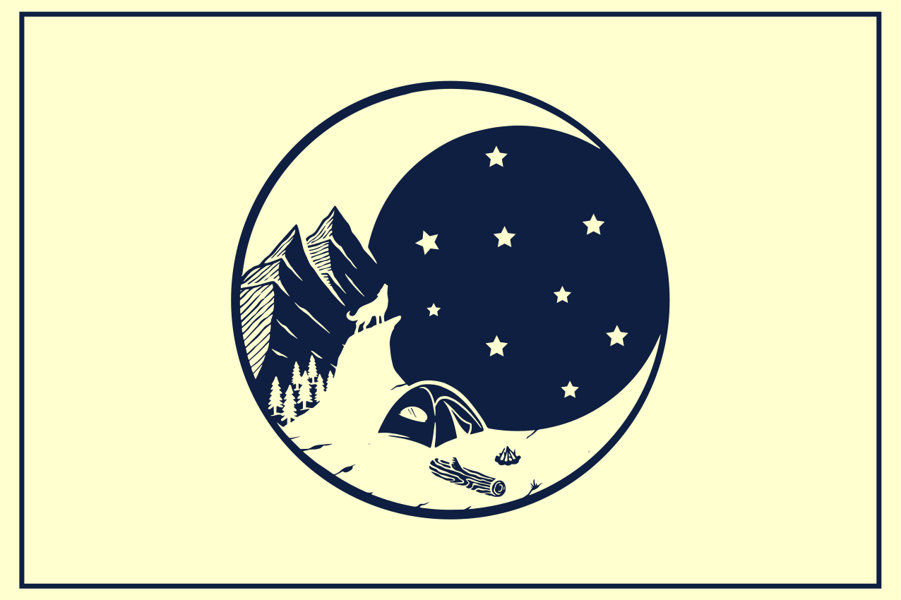 Originálne prestieranie horská kempingová scenéria - Tenstickers