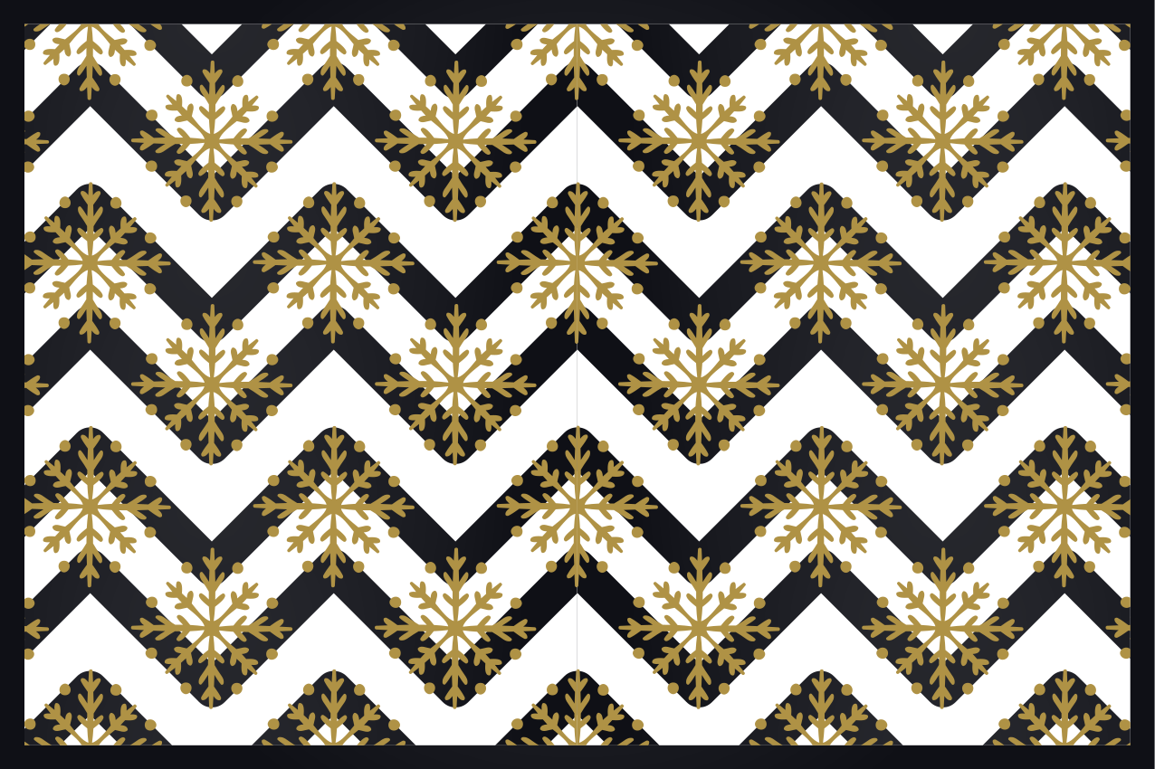 Zlaté snehové vločky cik cak vianočné prestieranie - Tenstickers