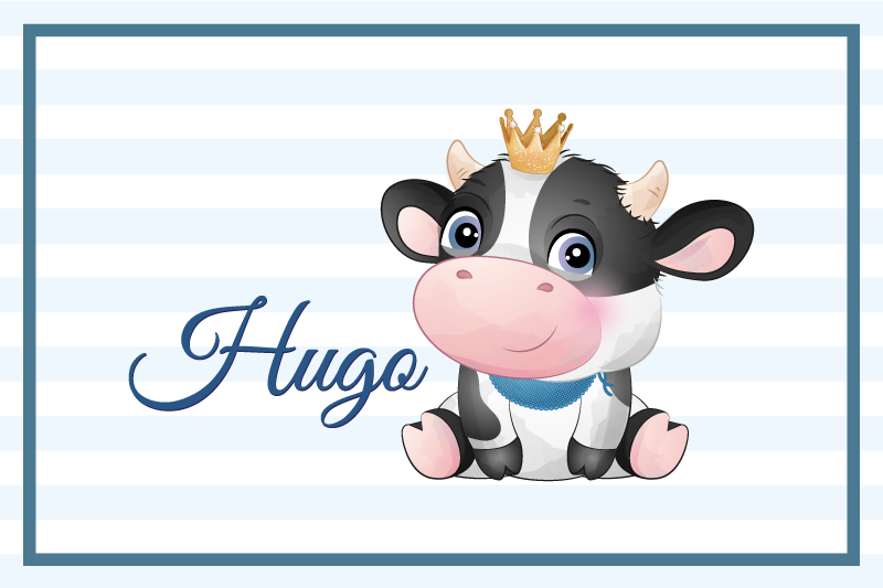 Detské prestieranie s ilustráciou kravy - Tenstickers