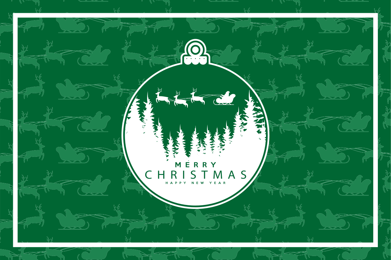 Vianočné prestieranie so scénou vianočných ozdôb - Tenstickers