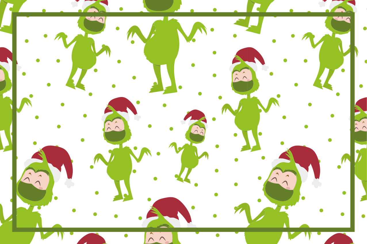 Vianočné prestieranie s veselými grinch postavičkami - Tenstickers