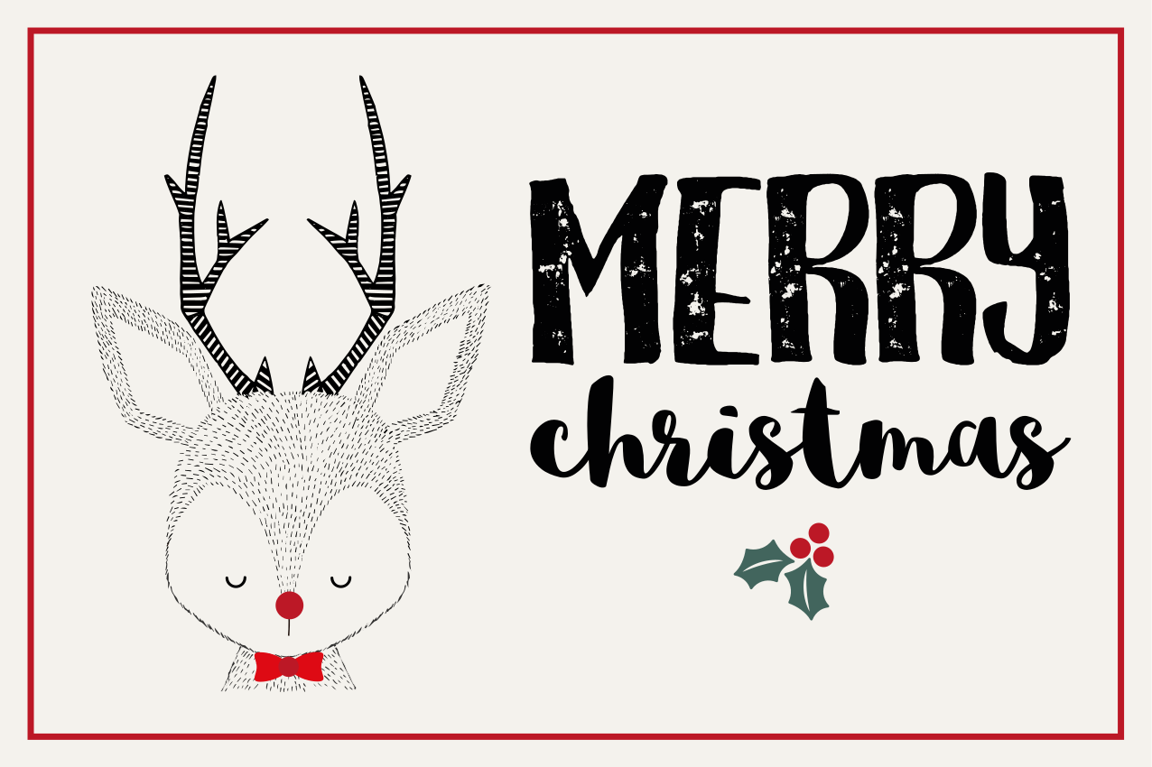 Vianočné prestieranie s veselým sobom ilustrácia - Tenstickers