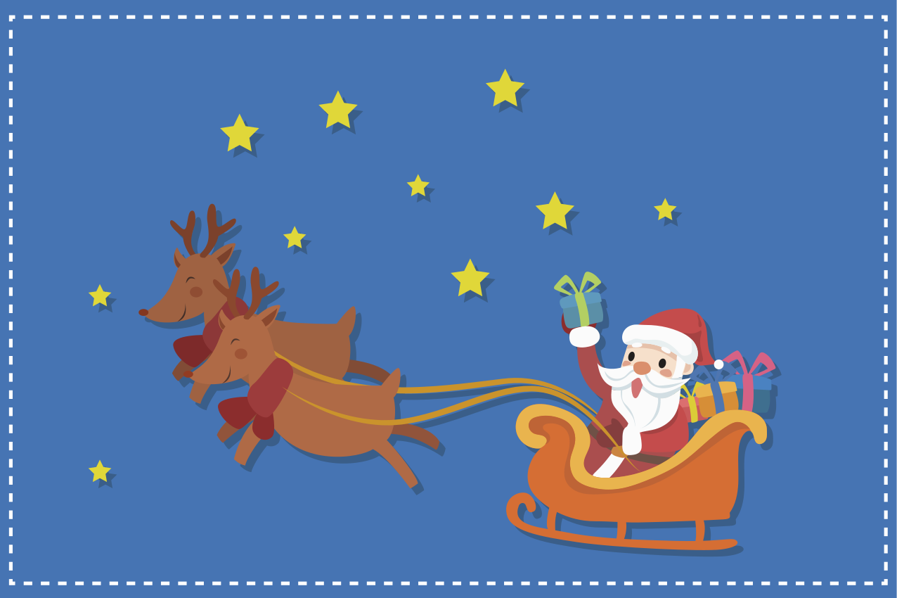 Vianočné prestieranie santa na sane - Tenstickers