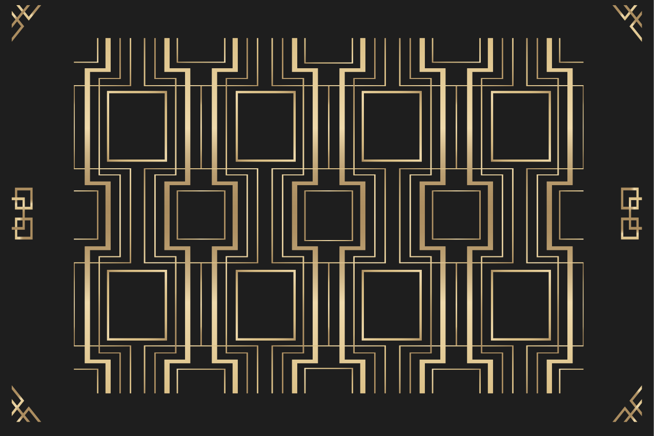 Moderné prestieranie na stôl geometrický čierny koncept - Tenstickers