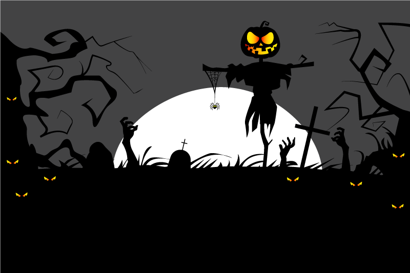 Halloweenske prestieranie strašidelný tekvicový strašiak - Tenstickers