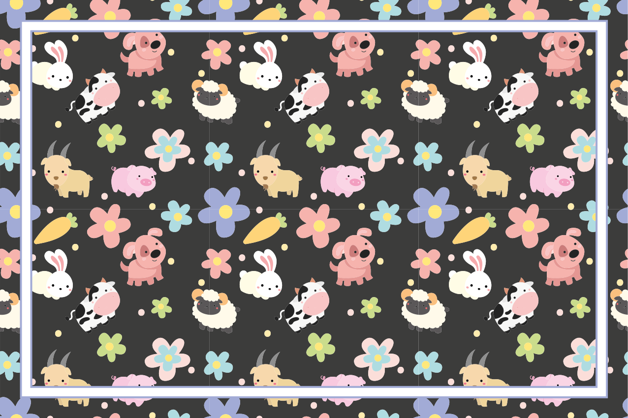 Detské prestieranie s očarujúcimi ilustráciami zvierat - Tenstickers