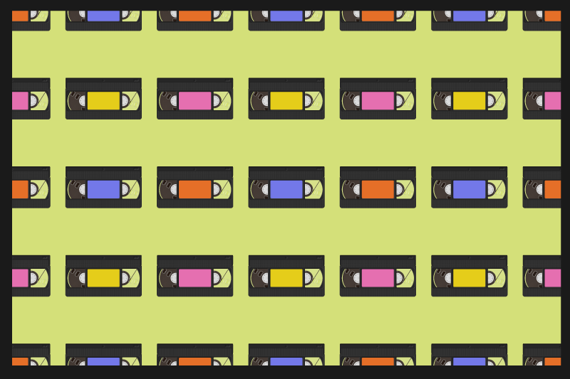 Vhs kolekcia retro vzor originálne prestieranie - Tenstickers