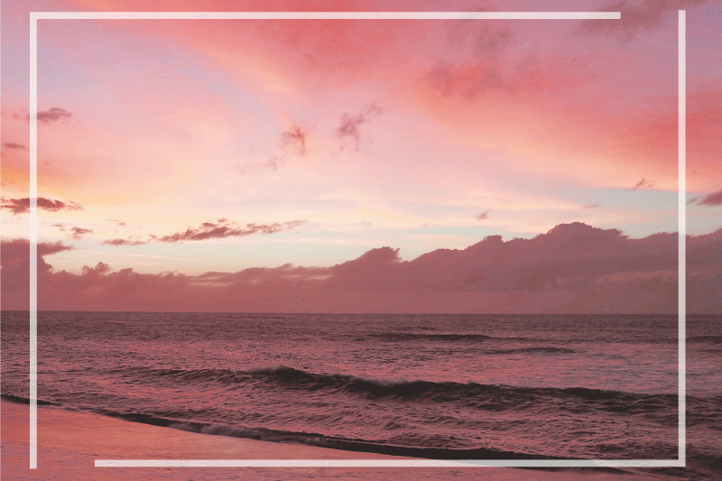 Moderné prestieranie na stôl pokojný pobrežný západ slnka - Tenstickers