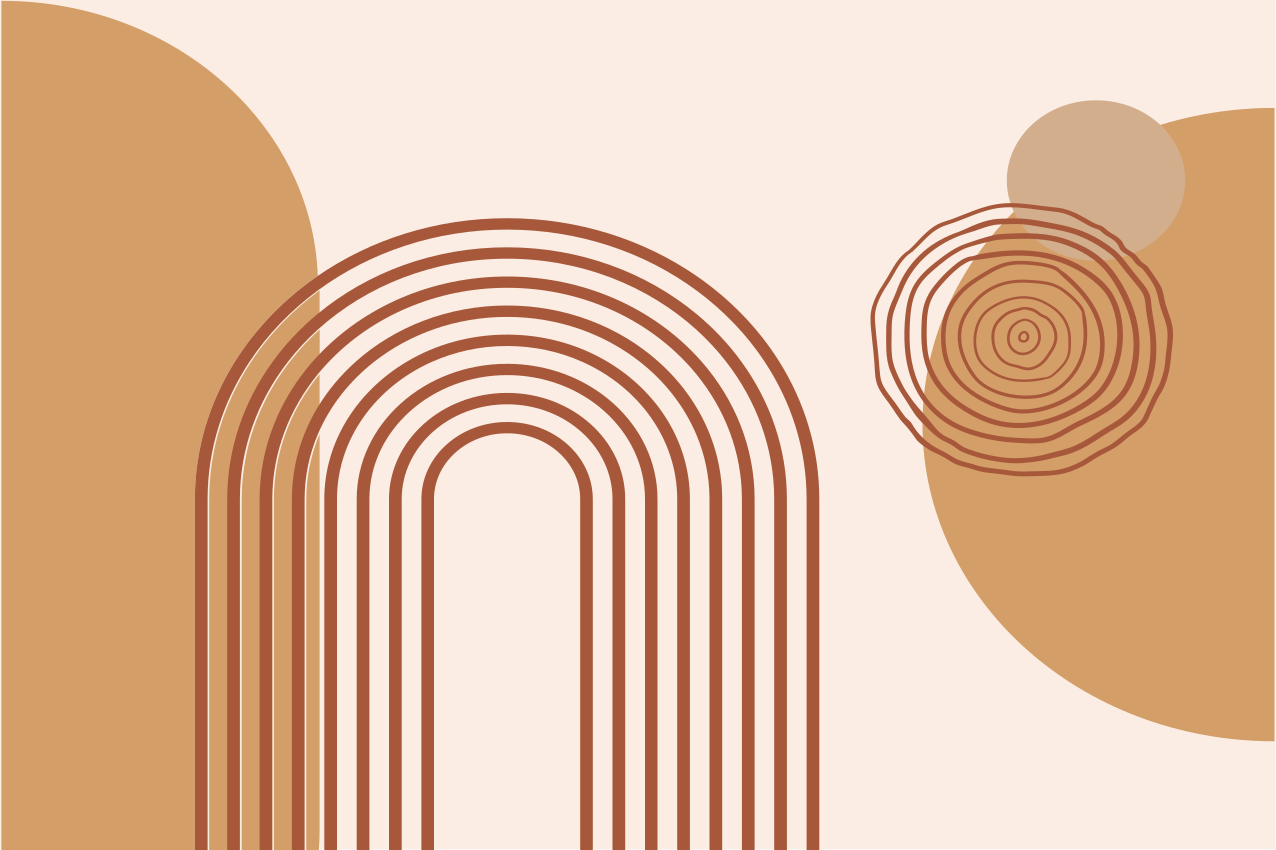 Moderné prestieranie na stôl s vrstvenými zakrivenými tvarmi - Tenstickers