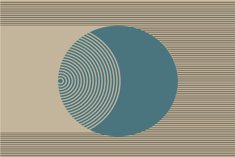 Moderné prestieranie na stôl s geometrickým kruhovým motívom - Tenstickers