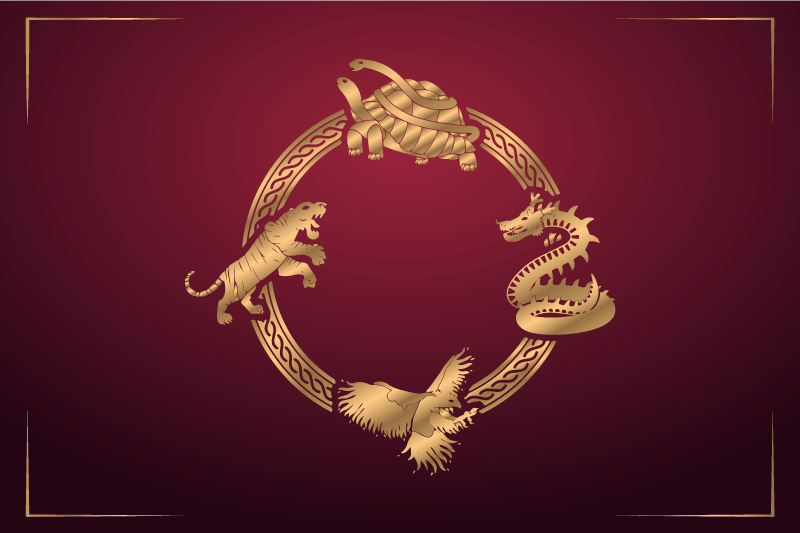 Originálne prestieranie zlaté zvieracie emblémy - Tenstickers