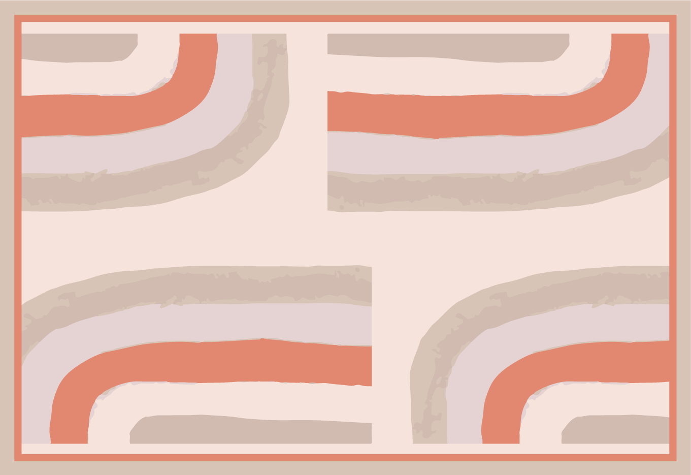 Moderné prestieranie na stôl farebné zakrivené vzory - Tenstickers