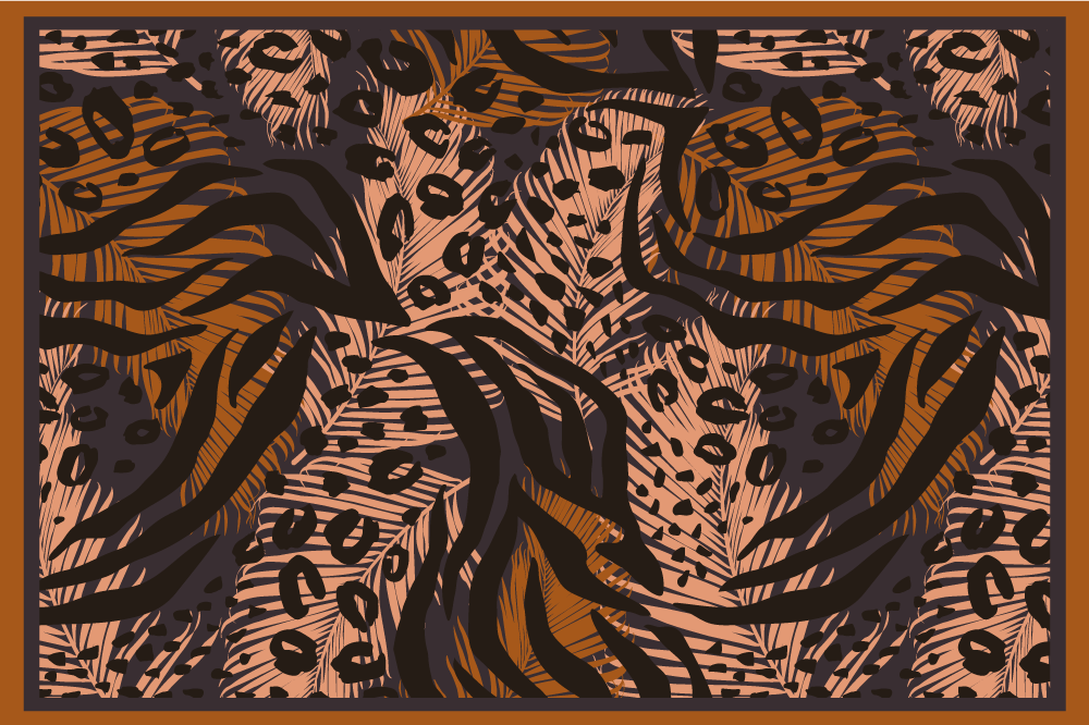 Vinylové prestieranie z leoparda a rastlín - Tenstickers