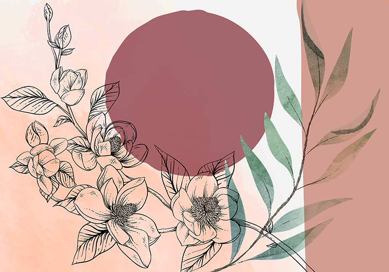 Moderné prestieranie na stôl kvetinový minimalistický akcent - Tenstickers