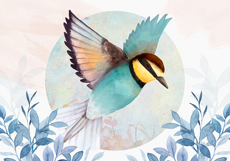 Originálne prestieranie s živými vtáčími motívmi - Tenstickers