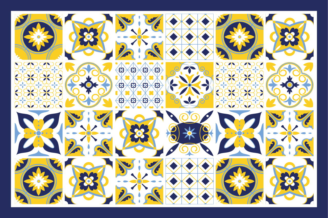 Vzorované prestieranie farebné dlaždicové vzory - Tenstickers