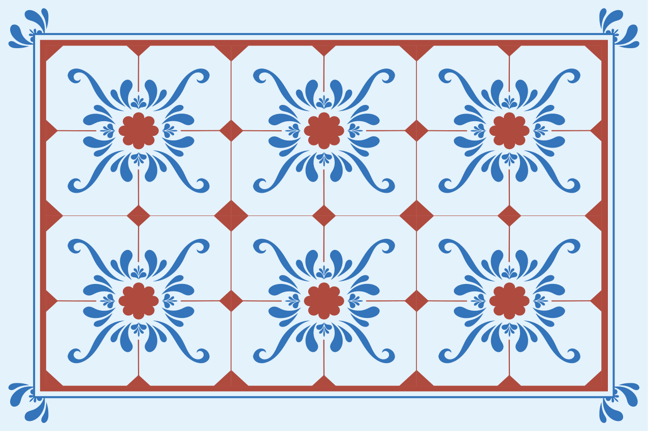 Vzorované prestieranie s vintage kvetinovým vzorom - Tenstickers