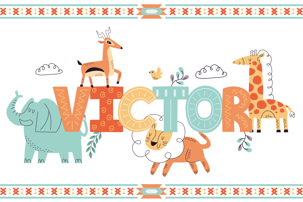 Detské prestieranie s menami zvierat - Tenstickers