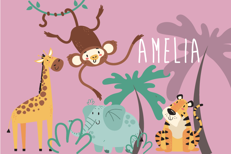 "boho" detské prestieranie do džungle pre deti - Tenstickers