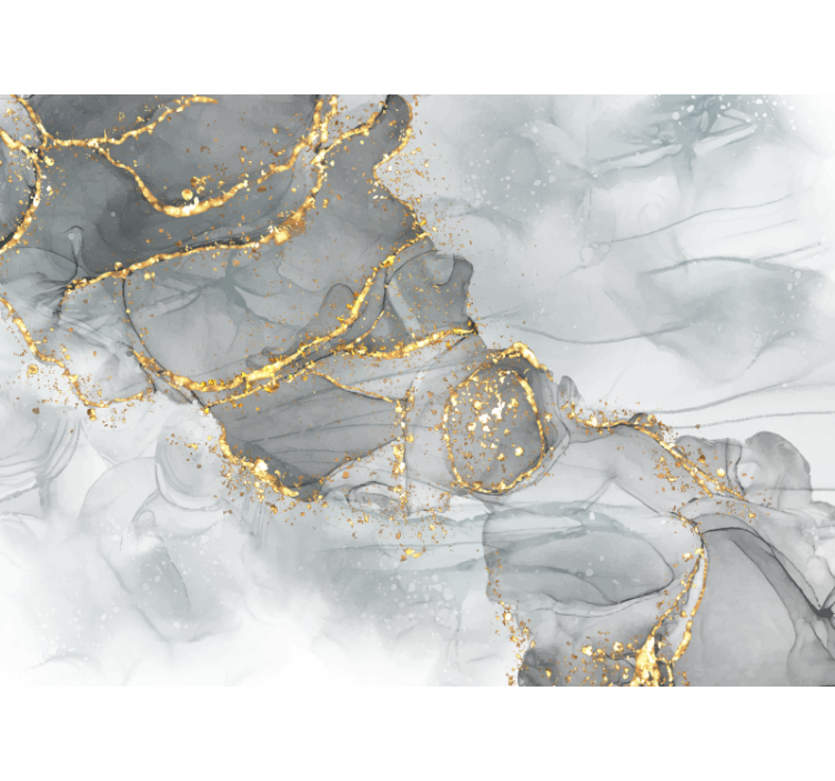 fototapety na stenu do spálne mozaiková stena sivá a zlatá - Tenstickers