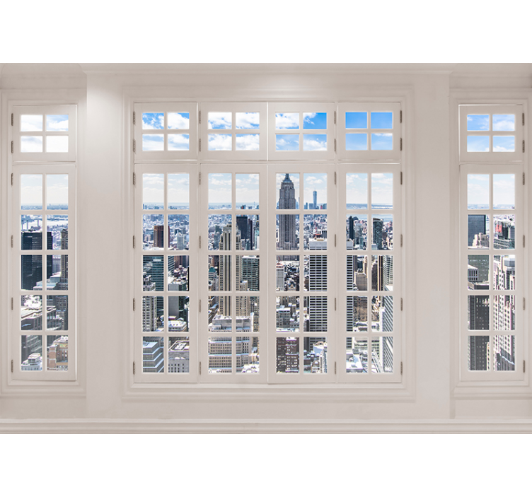 Tapeta obývacej izby okno do New Yorku - Tenstickers