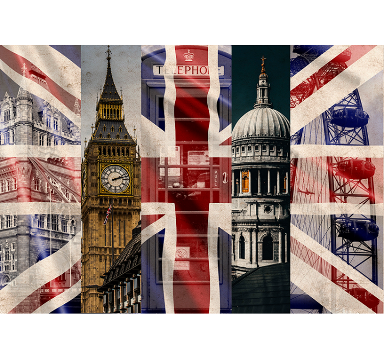Nástenná maľba union jack london - Tenstickers
