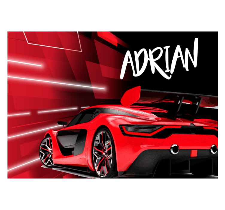 červené športové auto fototapeta - Tenstickers