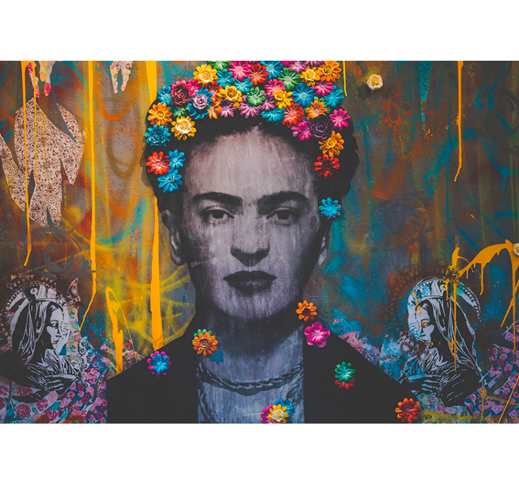 Kahlo boho art dievča mestské umenie fototapeta - Tenstickers