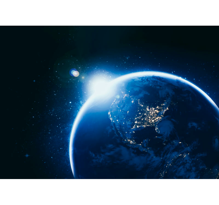 Zem z vesmíru so slnečnou erupciou - Tenstickers