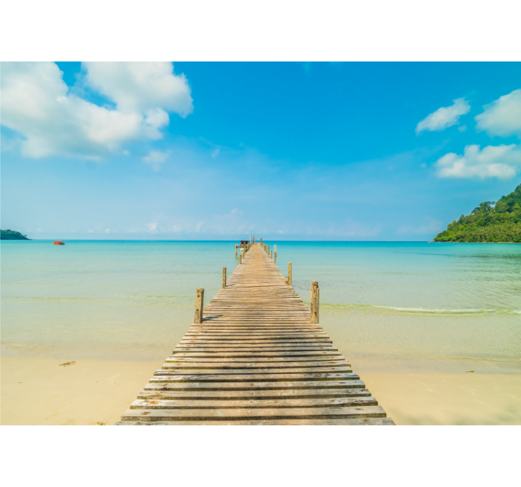 Fototapety more s výhľadom na drevené mólo - Tenstickers