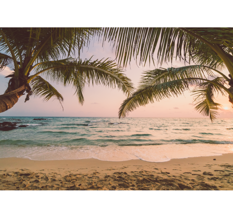 Idylická plážová krajina kúpeľňové nástenné fototapeta - Tenstickers