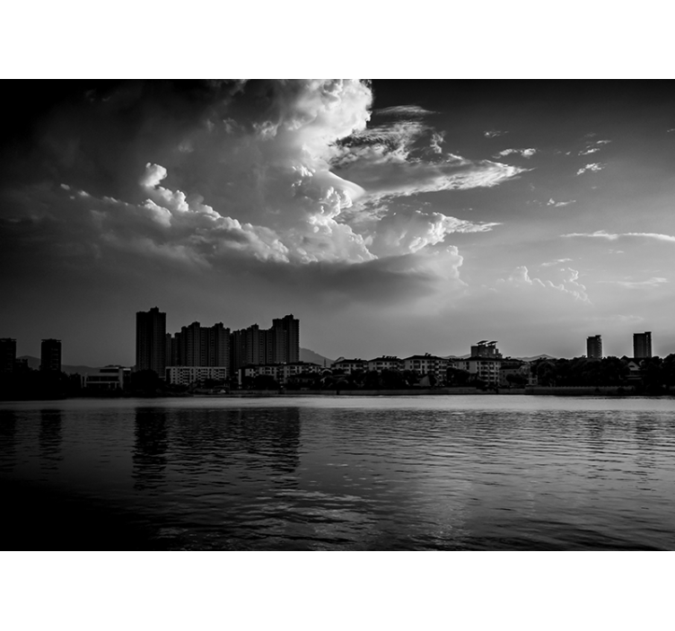 fototapety na stenu mesta mestský odraz panorámy - Tenstickers