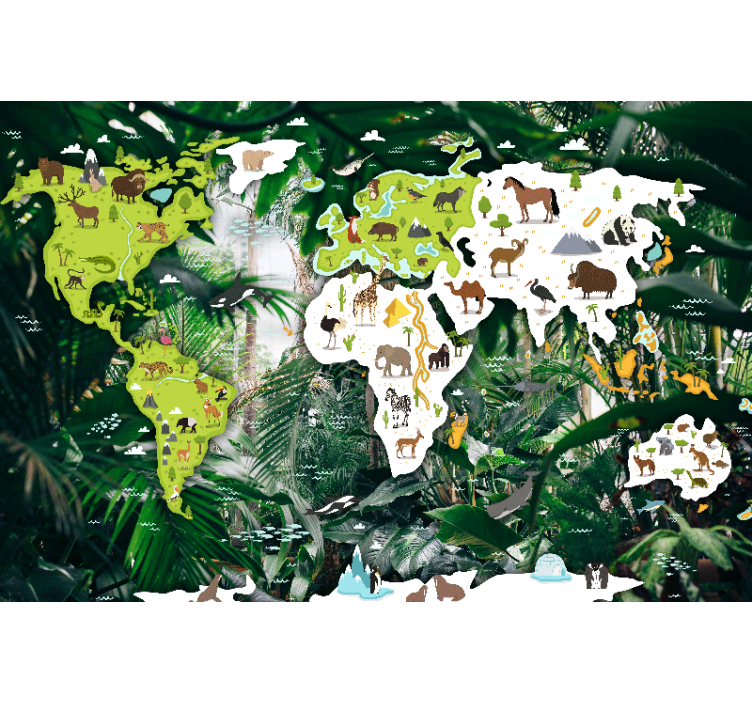 Fototapeta safari worldmap - Tenstickers
