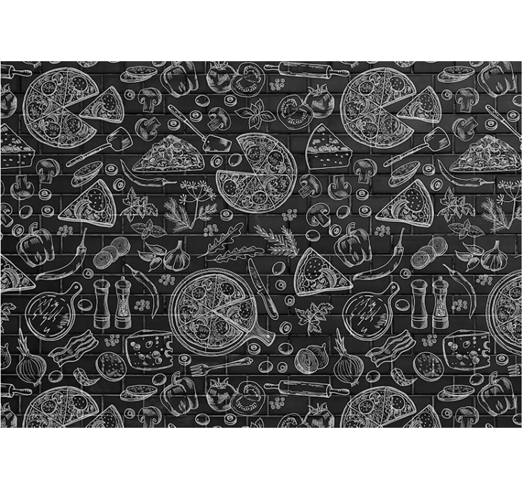 Fototapeta do kuchyne ilustrované kulinárske pochúťky - Tenstickers