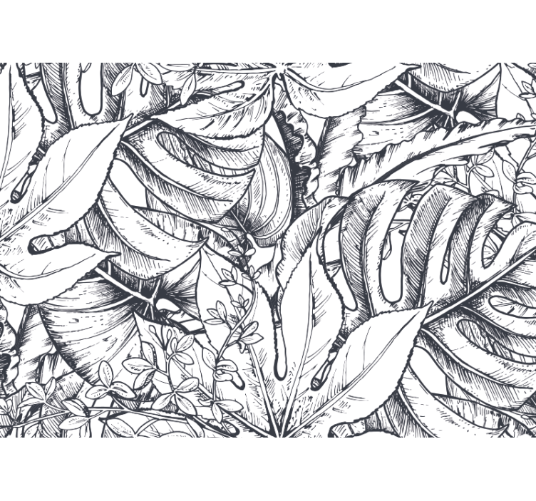 Džungle čiernobiela príroda fototapeta - Tenstickers