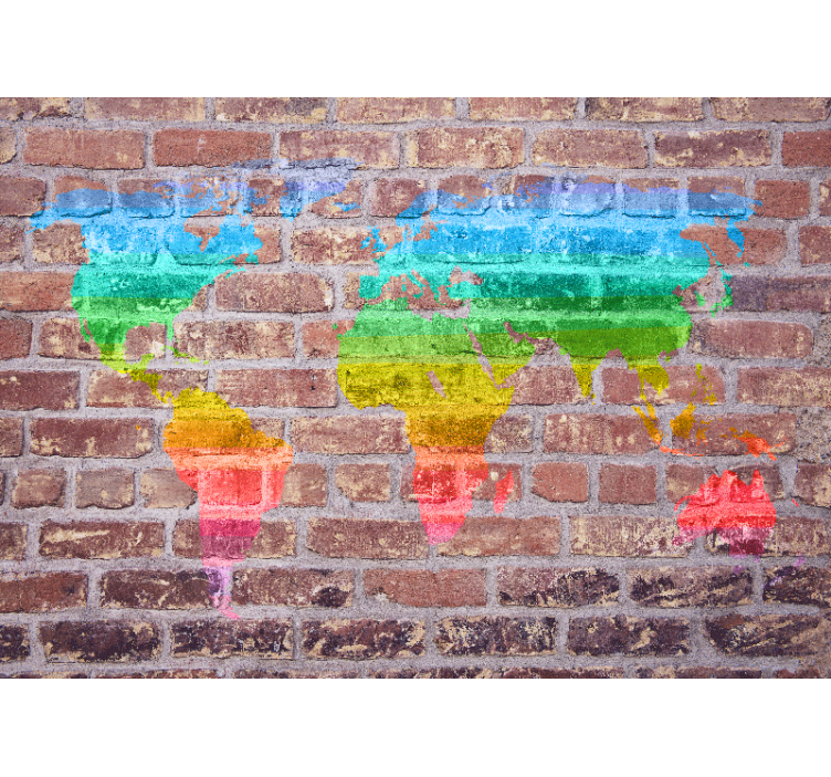 Fototapety mapa sveta farebné geografické zobrazenie - Tenstickers