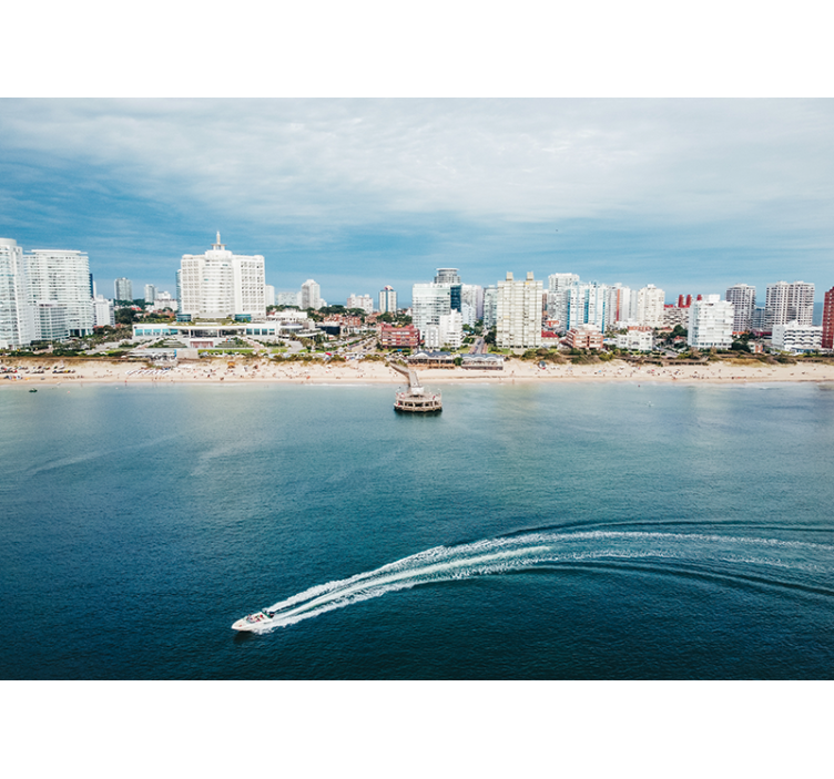 fototapety na stenu mesta výhľad na pobrežné mesto - Tenstickers