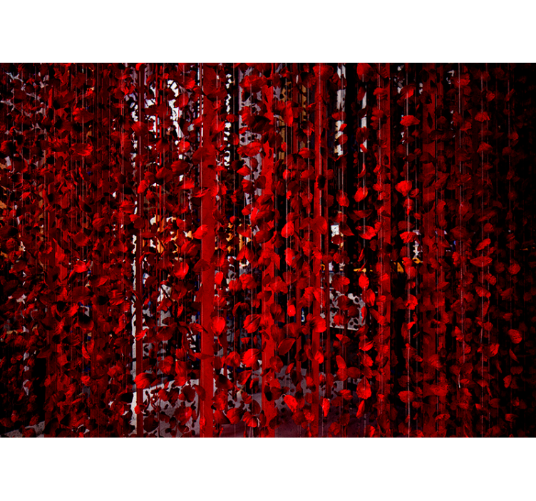 fototapeta kvety červená kvetinová kaskáda - Tenstickers