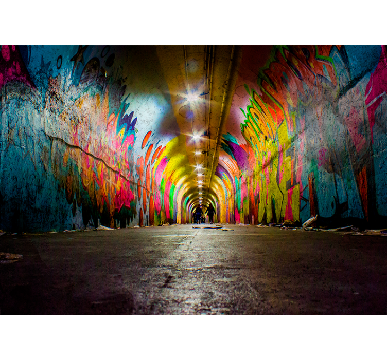 Tunel graffiti mestské umenie fototapeta - Tenstickers