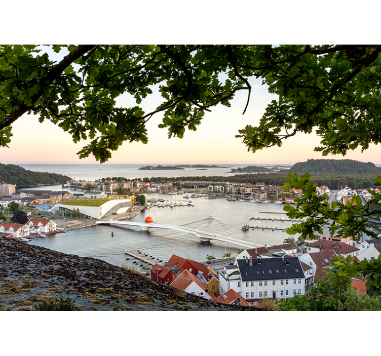 Fototapety na stenu mesta pôvabný pobrežný výhľad - Tenstickers