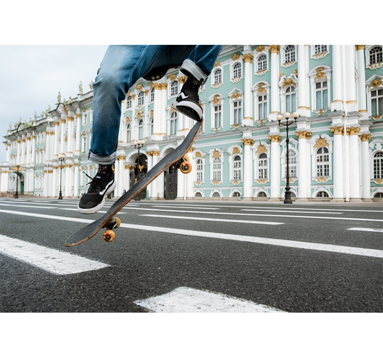fototapeta rôzne mestá a krajina skateboardista v pohybe - Tenstickers