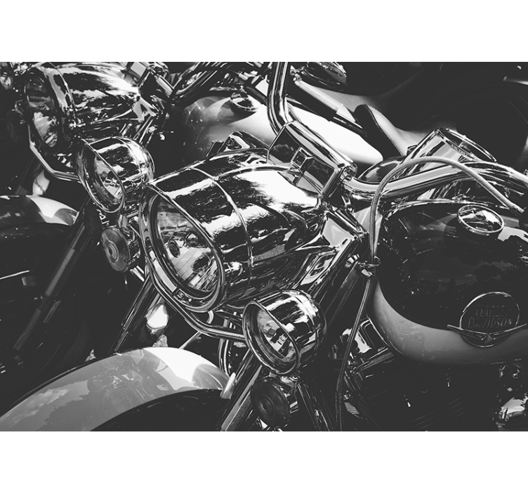 fototapeta moto klasické chrómové motocykle - Tenstickers