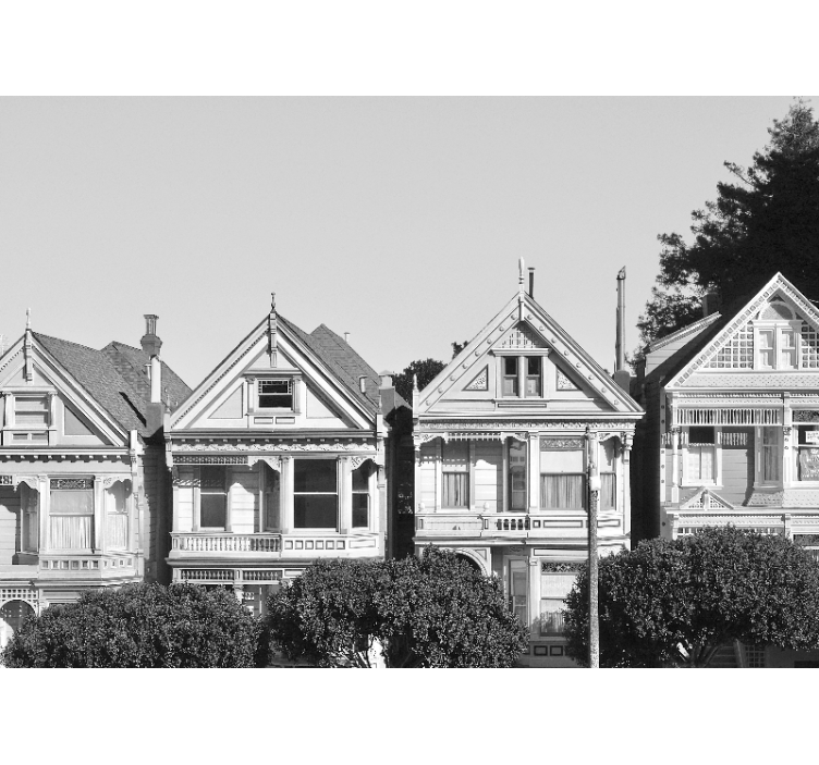 fototapety na stenu mesta viktoriánsky rad domov - Tenstickers